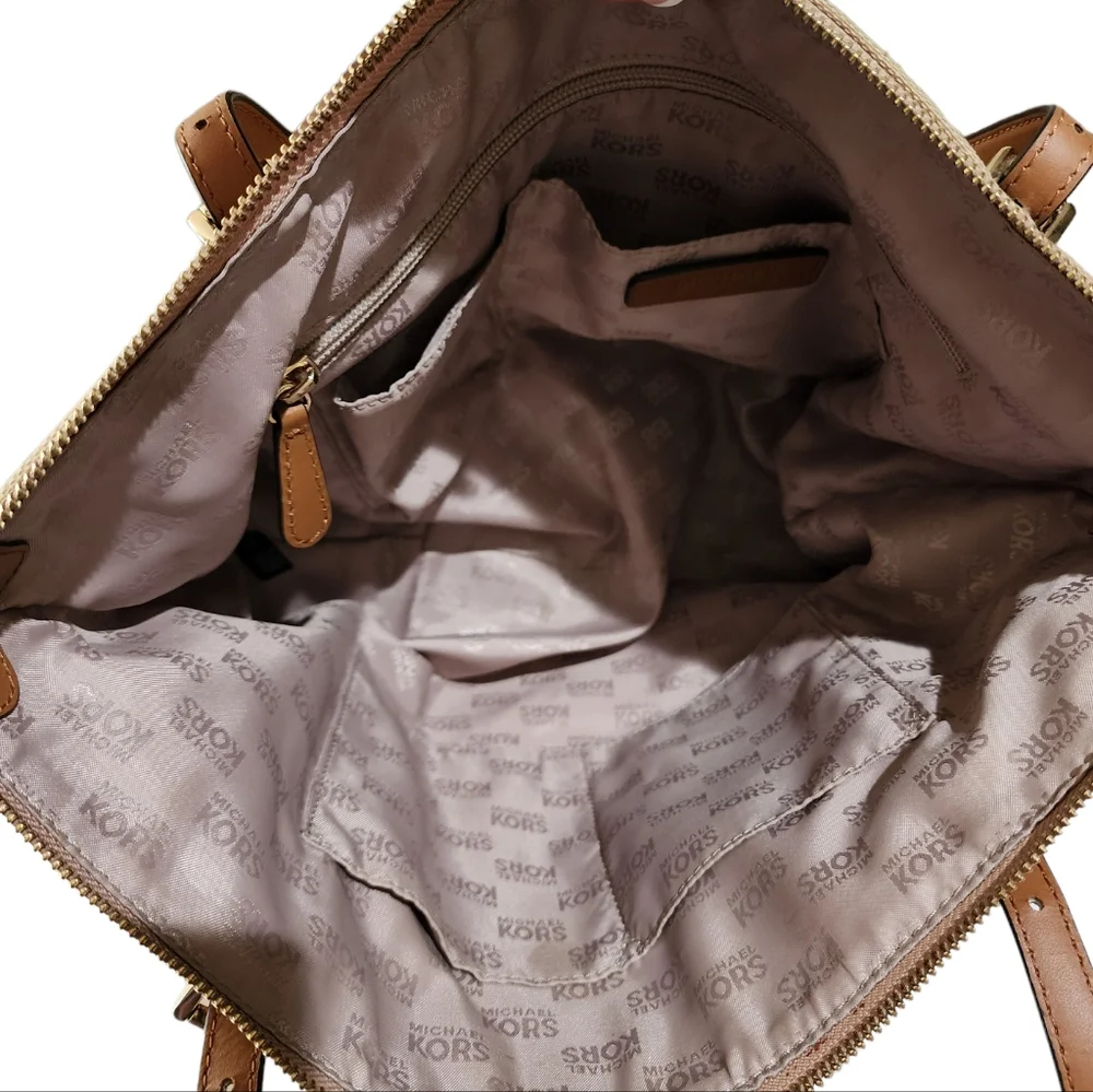Michael Kors Monogramed Canvas Medium Size Tote/Shoulder Bag